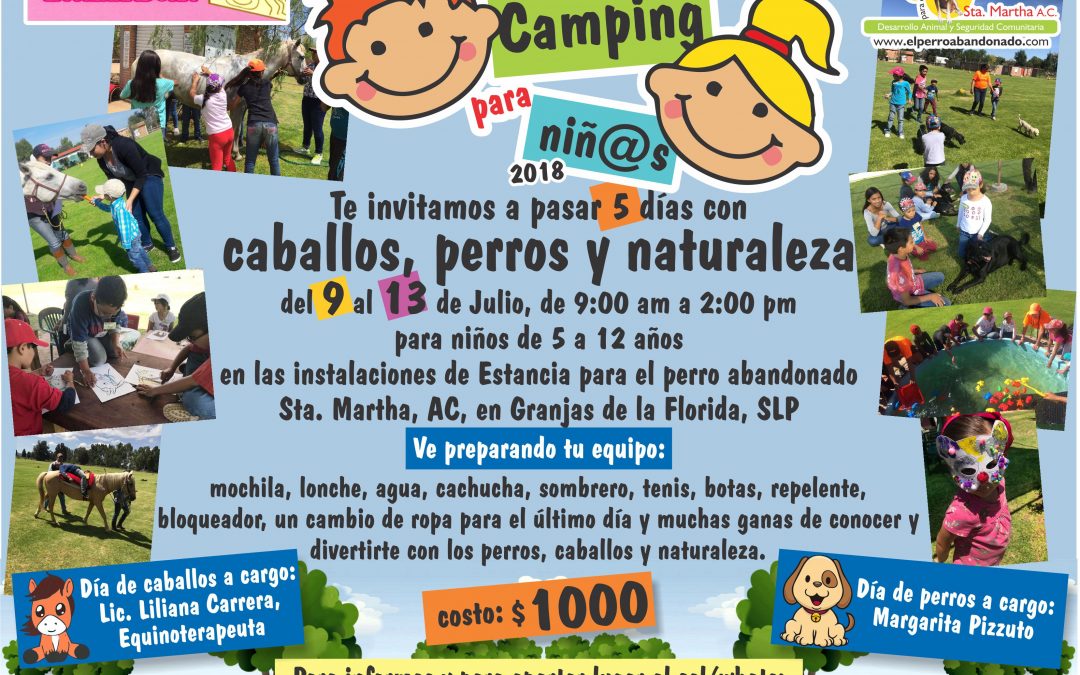 2do. Camping para niños «CABALLOS, PERROS Y NATURALEZA» 2018