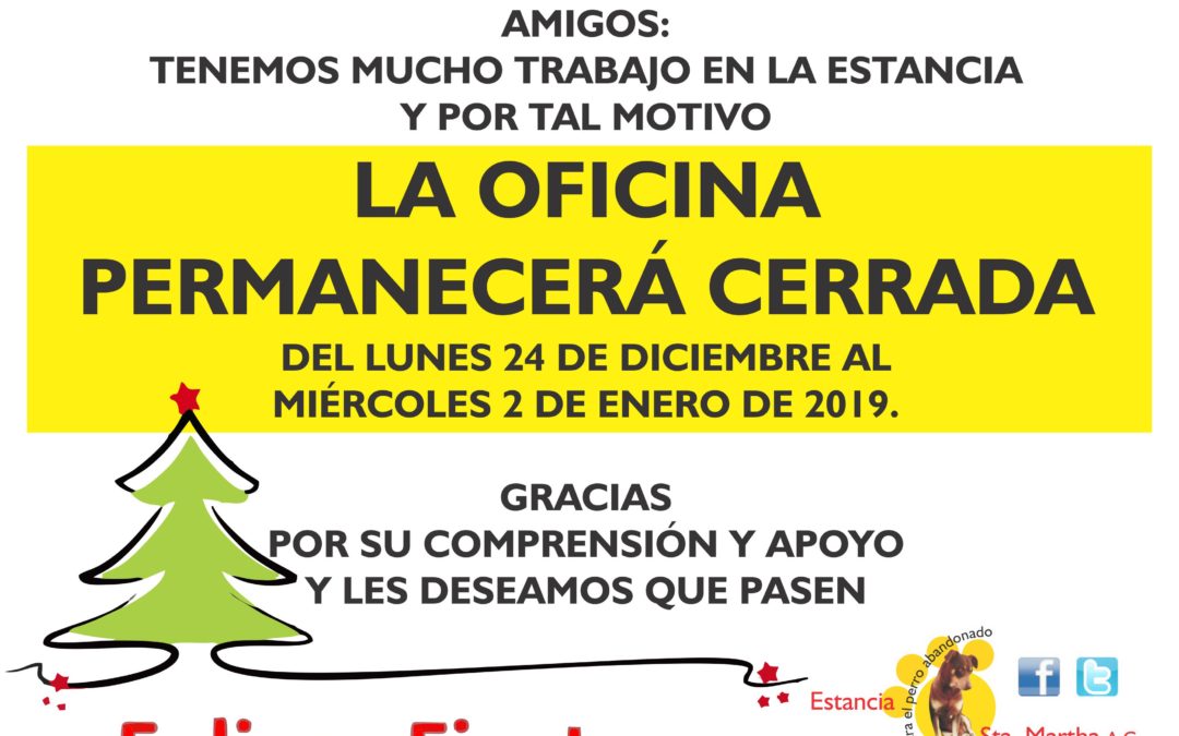 AVISO: OFICINA CERRADA